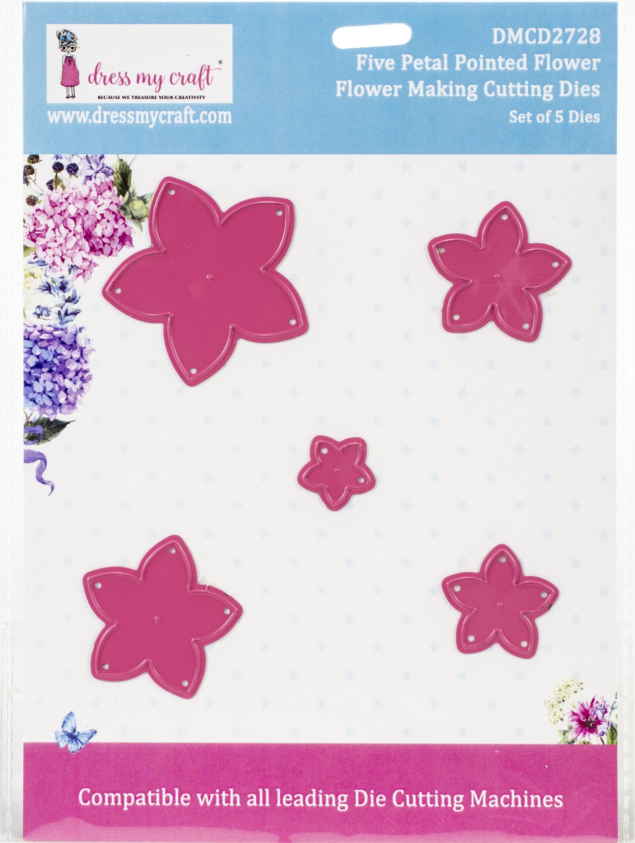 Dress My Craft Dies - Flower Making- 5 Petal Pointed Flower