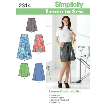 Simplicity Women's Skirts 2314 - Paper Pattern, Size A (6-8-10-12-14-16-18)