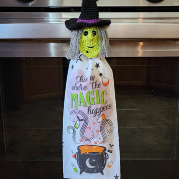 Witch Crochet Towel Holder