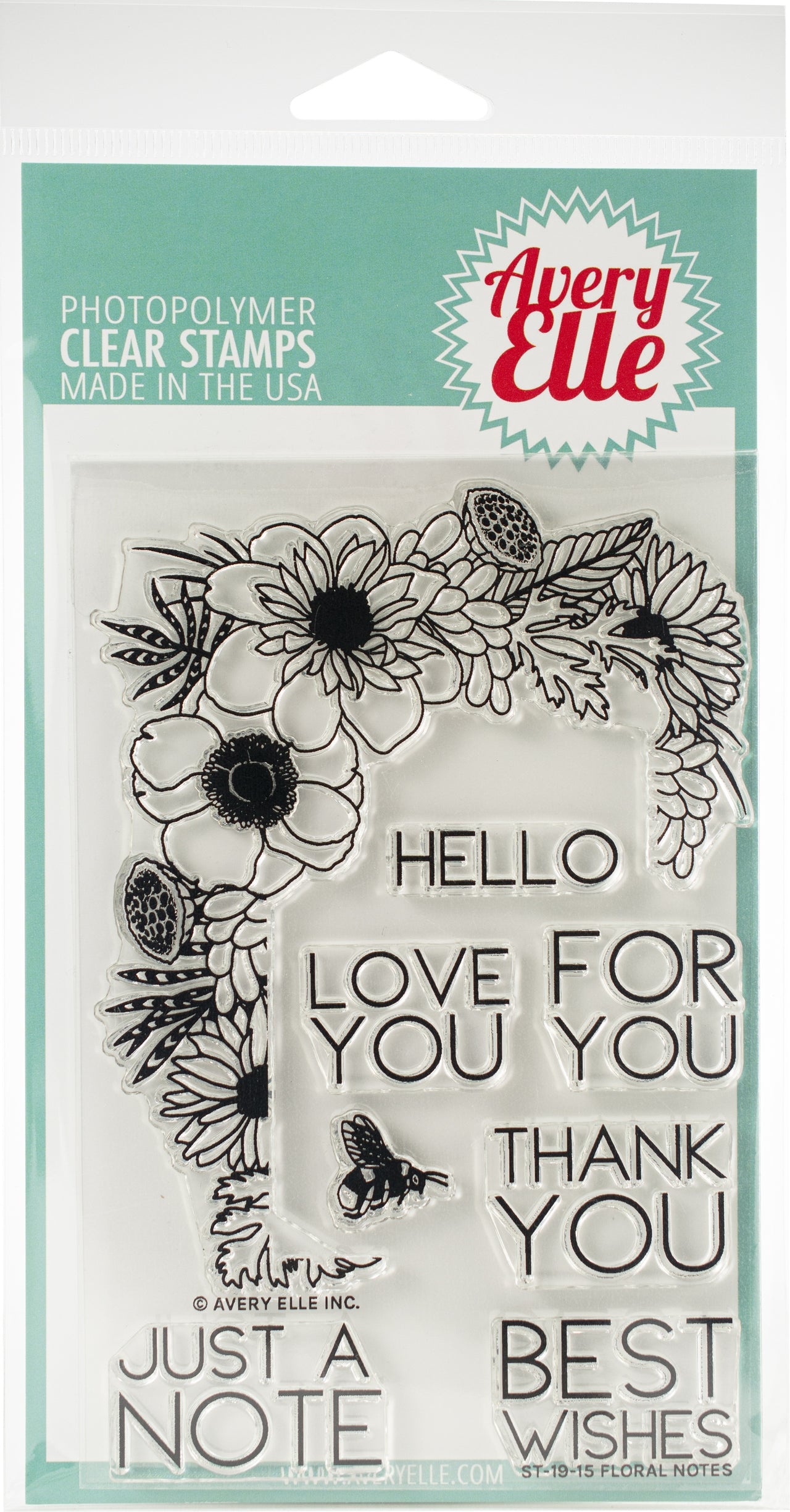 Avery Elle Clear Stamp Set 4"X6" - Floral Notes