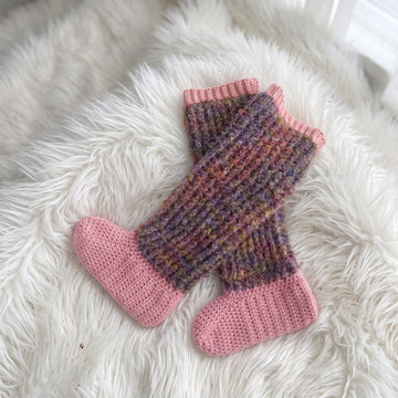 Crochet Womens Knee High Slippers