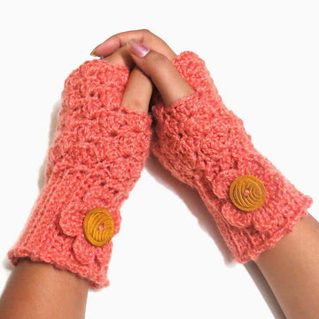 Fingerless mittens shell design