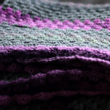 Grey & Magenta Granny Square Blanket
