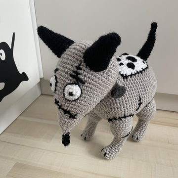 Patched Dog amigurumi