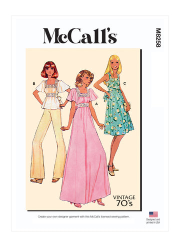 McCall's Misses' Dresses and Top M8258 - Sewing Pattern