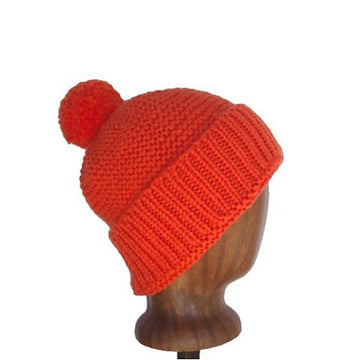 Pom Pom Hat with Brim