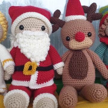 Christmas crochet dolls angel elf rudolph santa claus