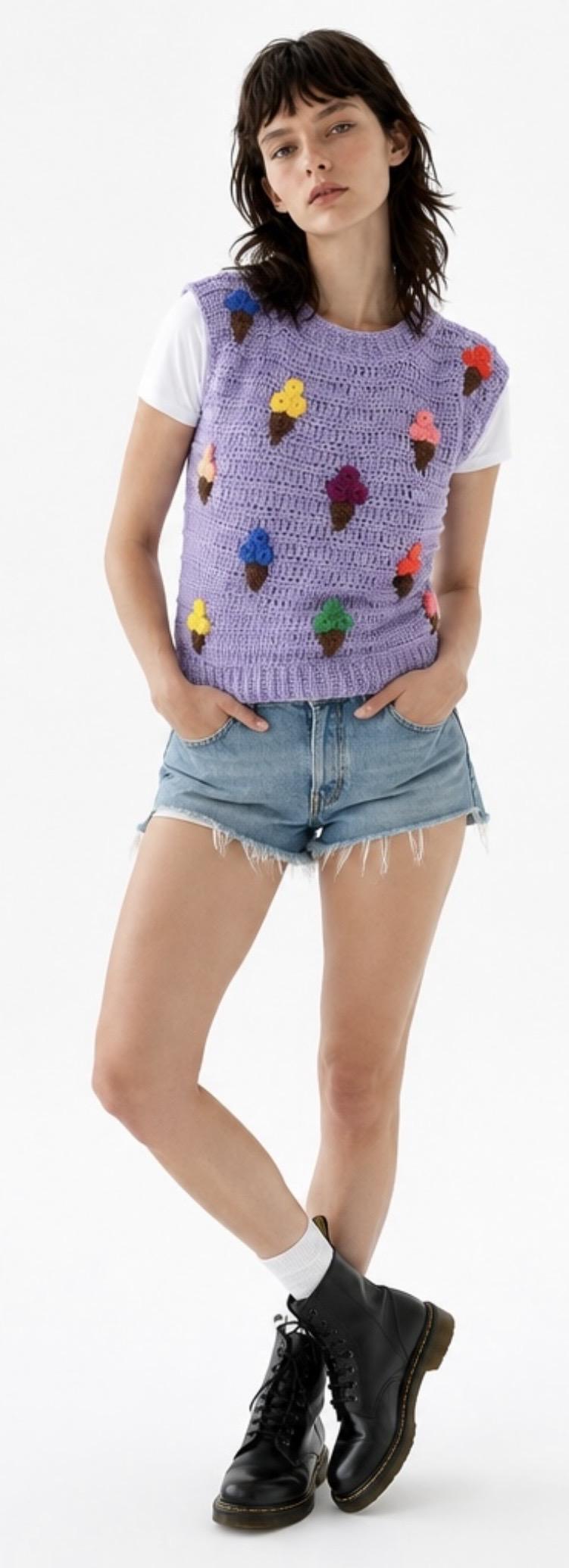 Ice Cream Crochet Tank Top