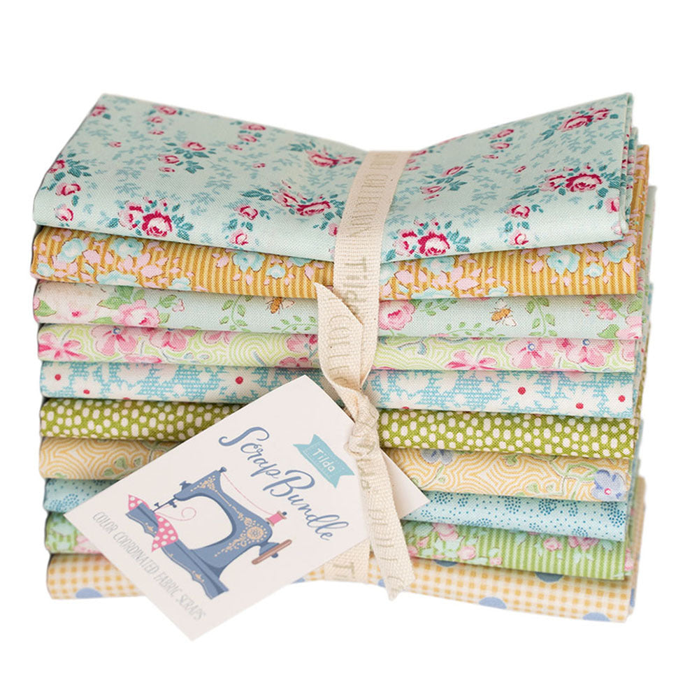 Tilda Scrap Bundles Fat Quarter Bundle - Teal/Green/Yellow