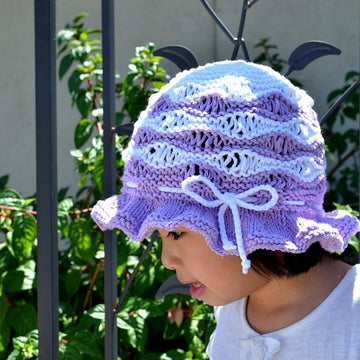 Purple Wave Cotton Sun Hat