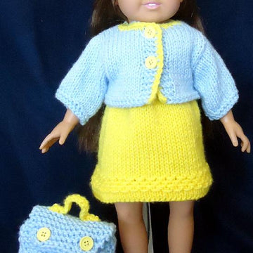 Travel Time Set, Knitting Patterns fit American Girl and other 18-Inch Dolls
