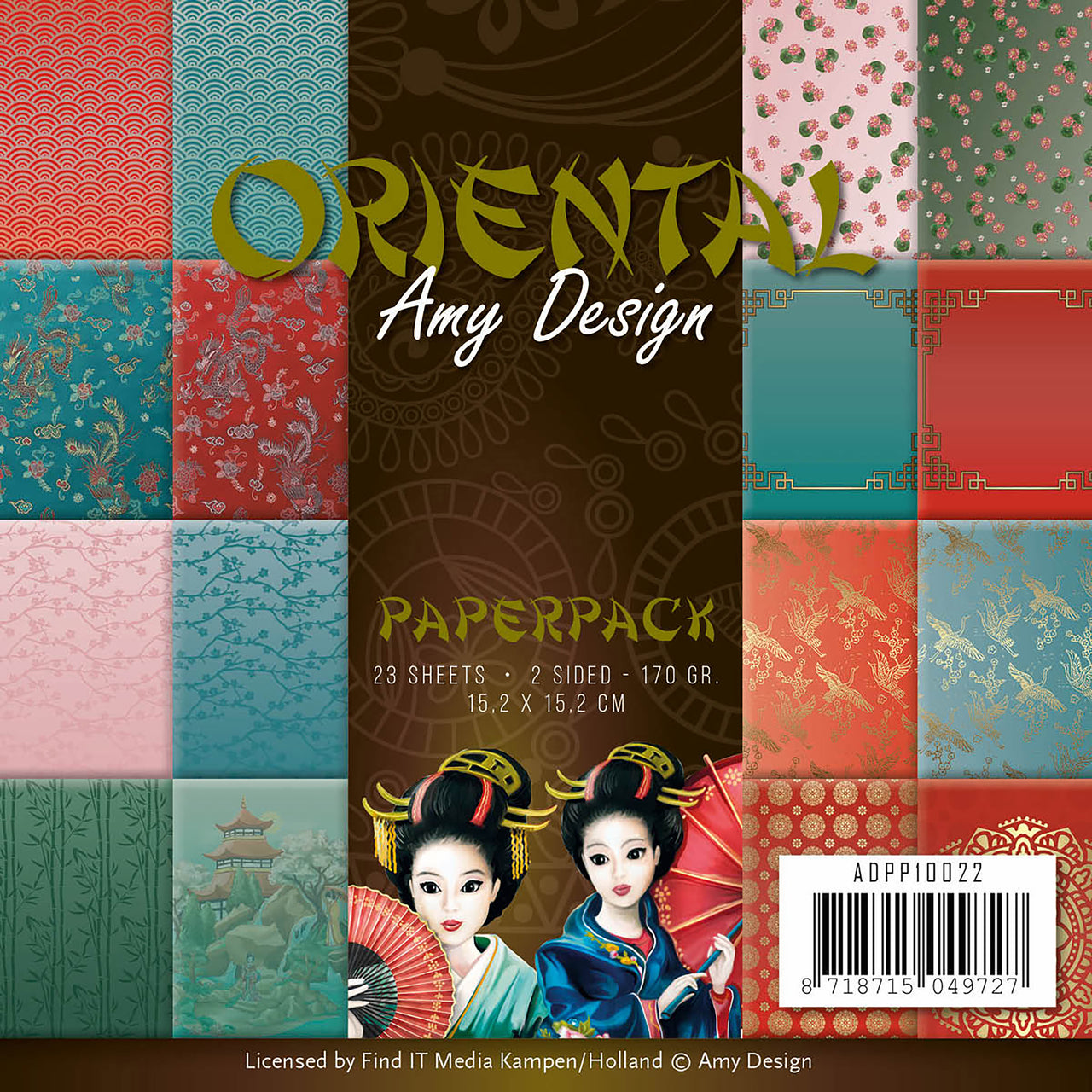 Find It Trading Amy Design Paper Pack 6"X6" 23/Pkg - Oriental, Double-Sided