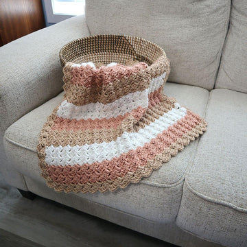 Lavinia’s Blossom in Soft Stripes Blanket