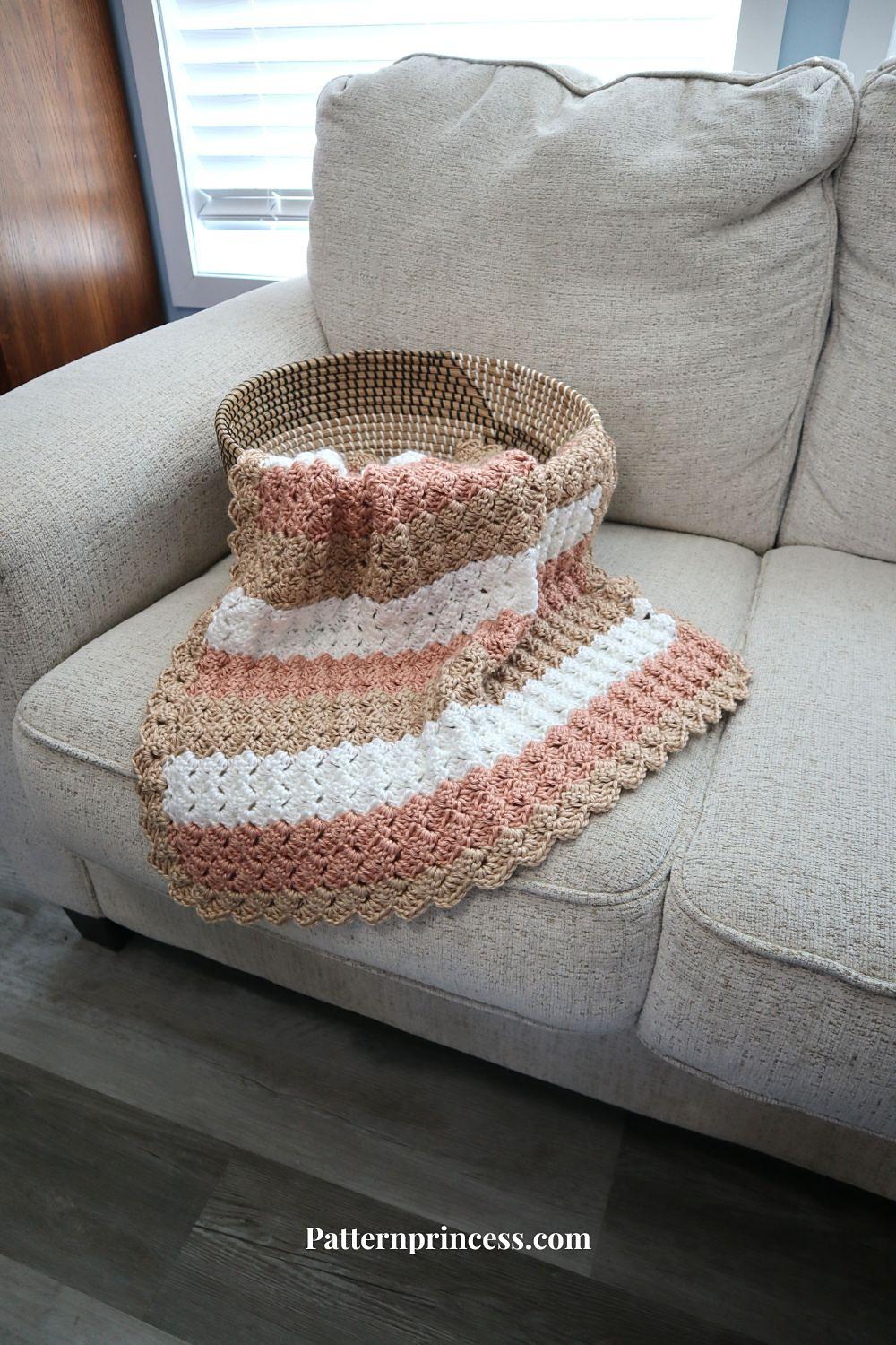 Lavinia’s Blossom in Soft Stripes Blanket