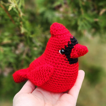 Cardinal Bird with Santa Hat