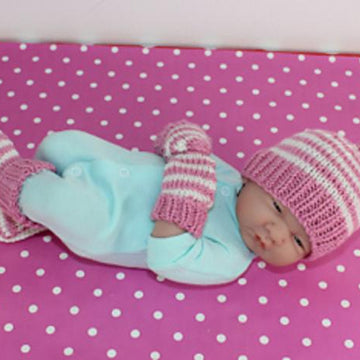Baby Easy Stripe Stalk Beanie, Booties & Mittens