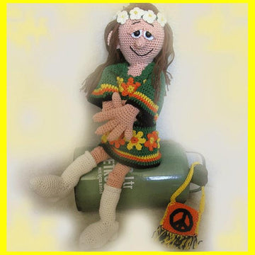Flower Power Girl Lily amigurumi doll