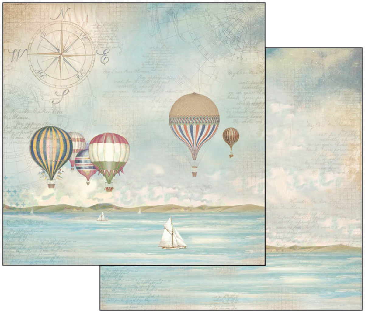 Stamperia Intl Stamperia Double-Sided Cardstock 12"X12" 10/Pkg - Sea Land Balloons