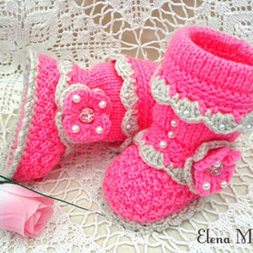 Knitted Baby Girl Booties Baby Shoes Pattern