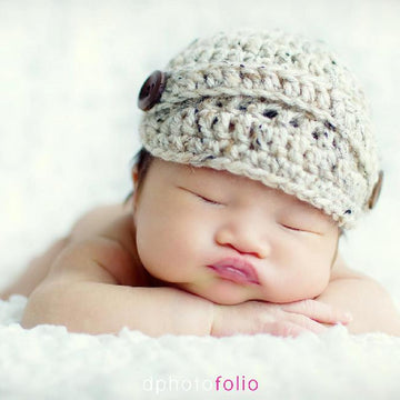 #2 Newborn tweed newsboy hat