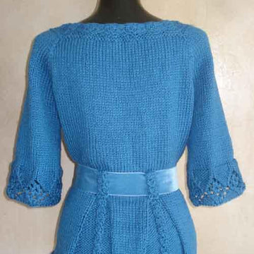 #81 Peplum Waist Top-Down Cardigan