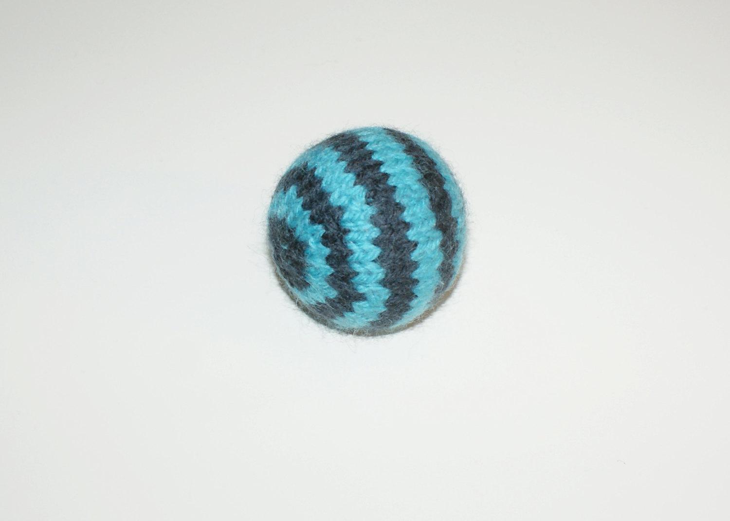 Pattern - Knit Striped Wool Felt Ball (2" and 3" diameter)