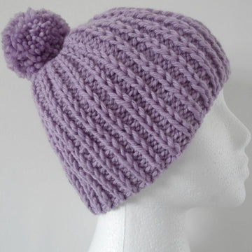 Chunky Rib Pom Pom Hat
