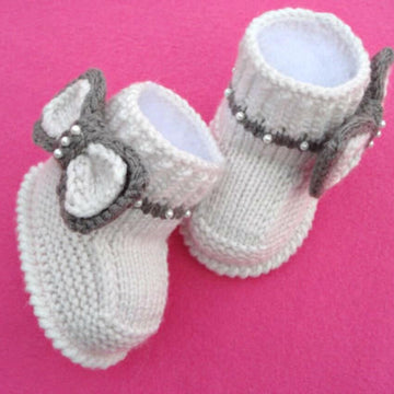 Knitting PATTERN Baby Shoes Baby Booties with Bows