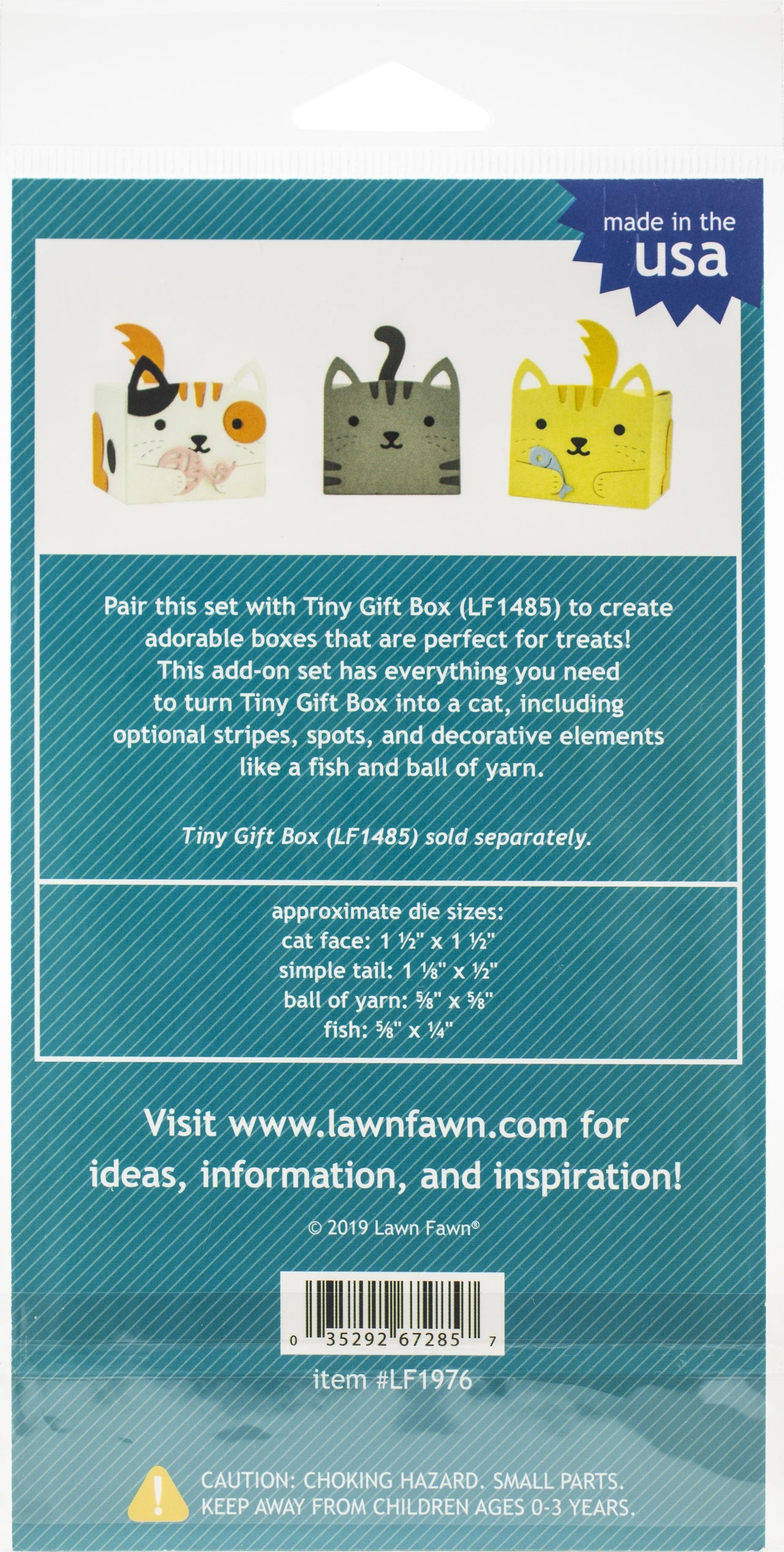 Lawn Fawn Lawn Cuts Custom Craft Die - Tiny Gift Box Cat Add-On