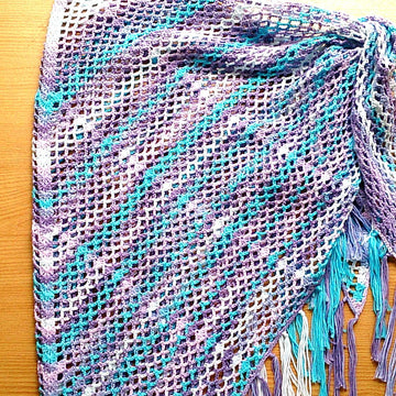 Multicolor ray shawl