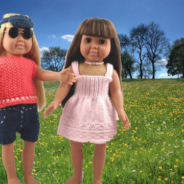 Summer Fun Wear, Knitting Patterns fit American Girl and other 18-Inch Dolls