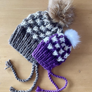 Starry Nights Ear-Flap Hat - star stitch aviator