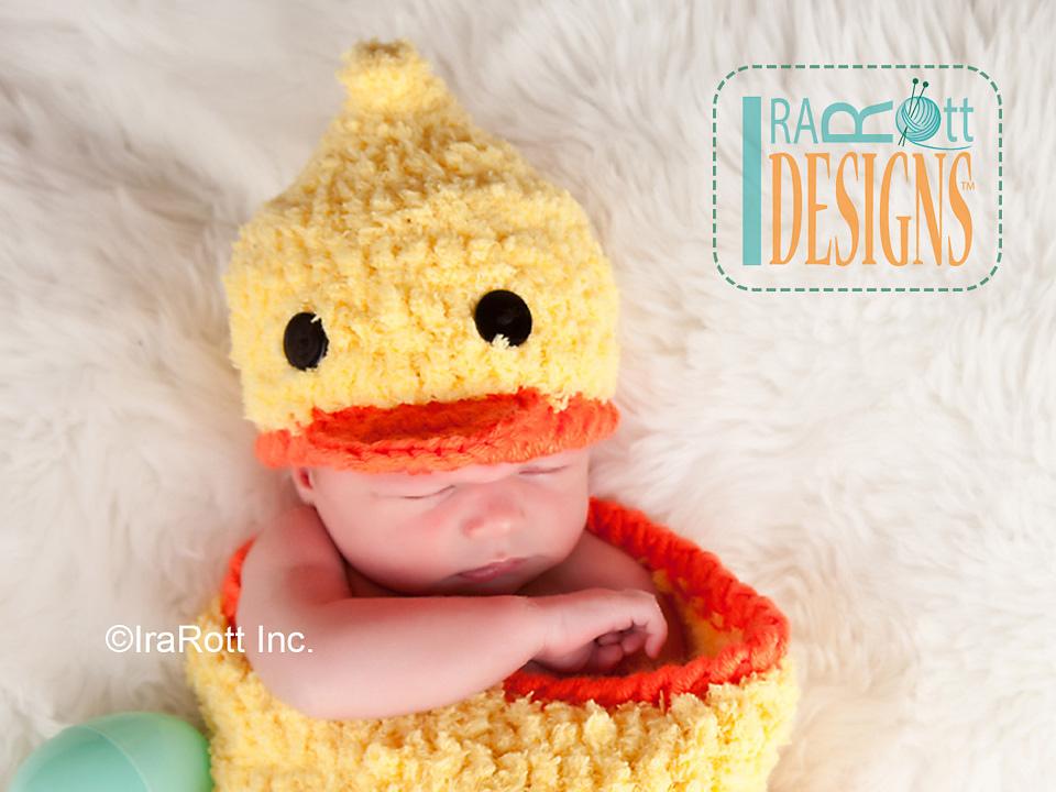 Quacky Easter Ducky Baby Hat and Cocoon Set