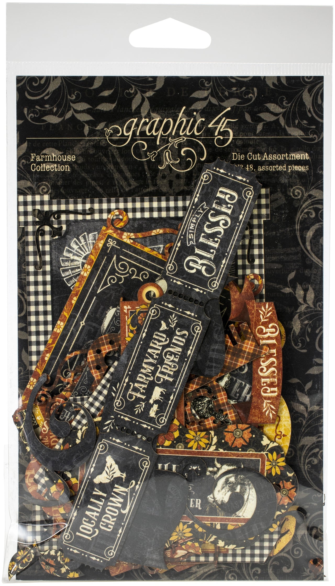Graphic 45 Farmhouse Cardstock Die-Cut Assortment - 621806