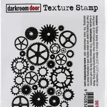 Darkroom Door Texture Stamp 2.3"X3.3" - Cogs