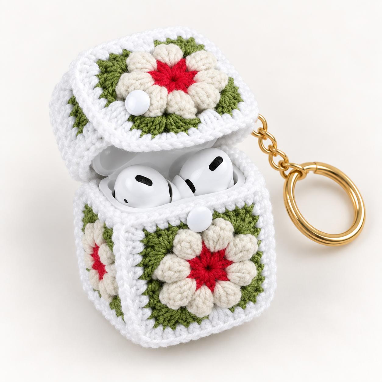 Crochet Earbud Bag Keychain Pattern – Mini Earphone Pouch PDF + Video Tutorial
