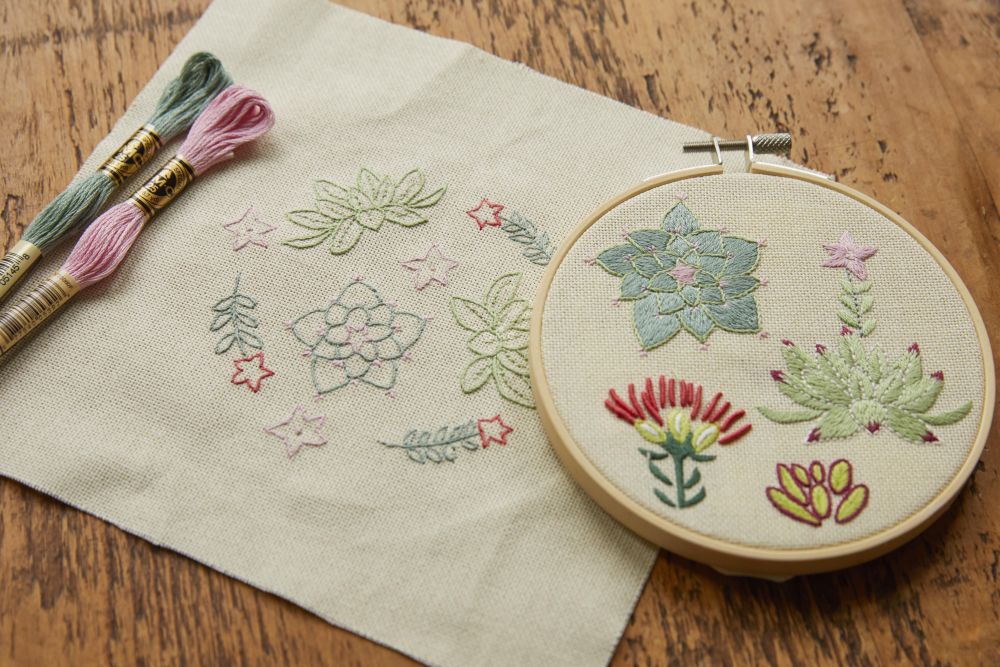 DMC Mindful Making: The Serene Succulents Printed Embroidery Kit