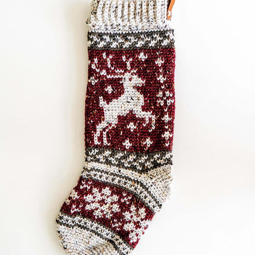 Prancing Deer Crochet Stocking