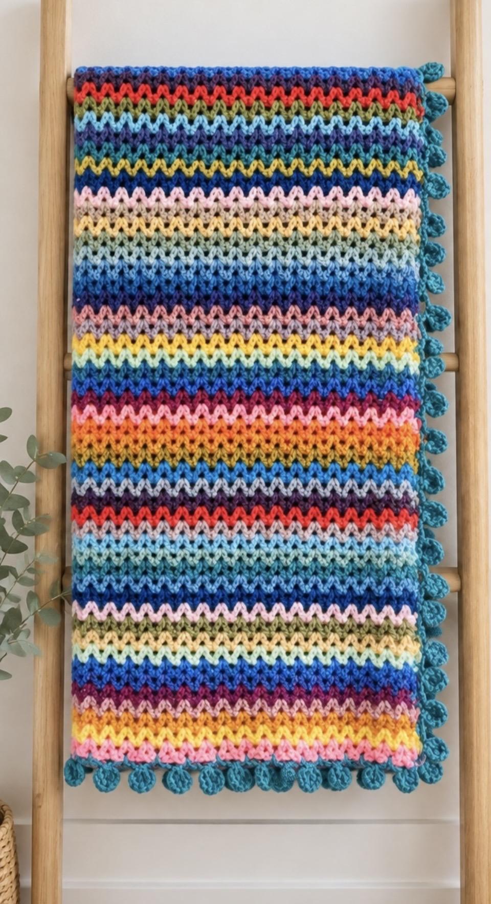 V Stitch Crochet Blanket