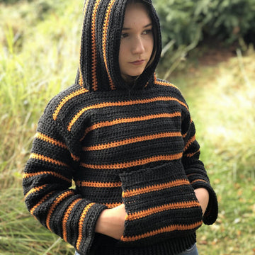 Cozy Campfire Striped Hoodie