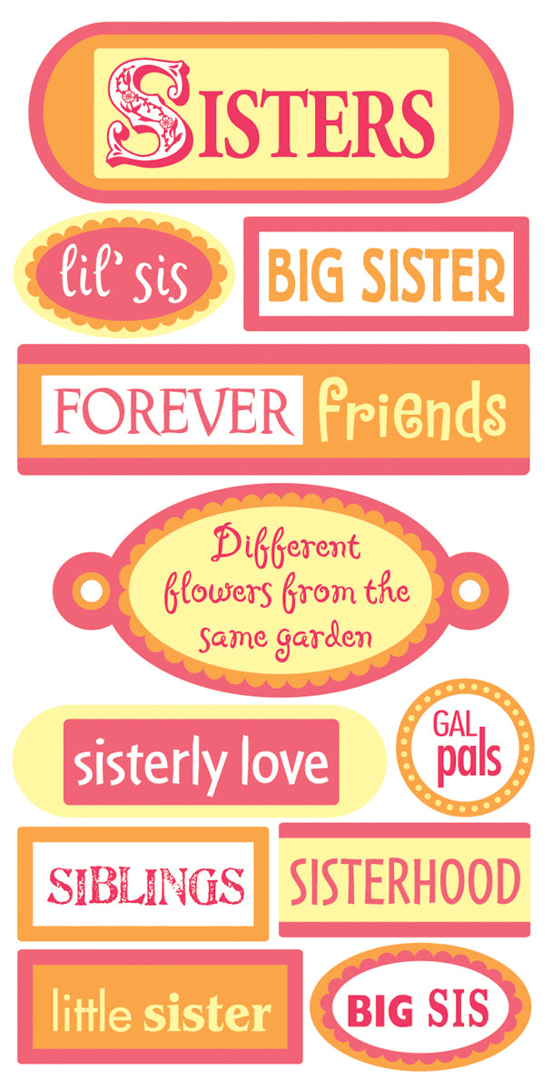 Trends International SandyLion Essentials Dimensional Stickers - Sisters
