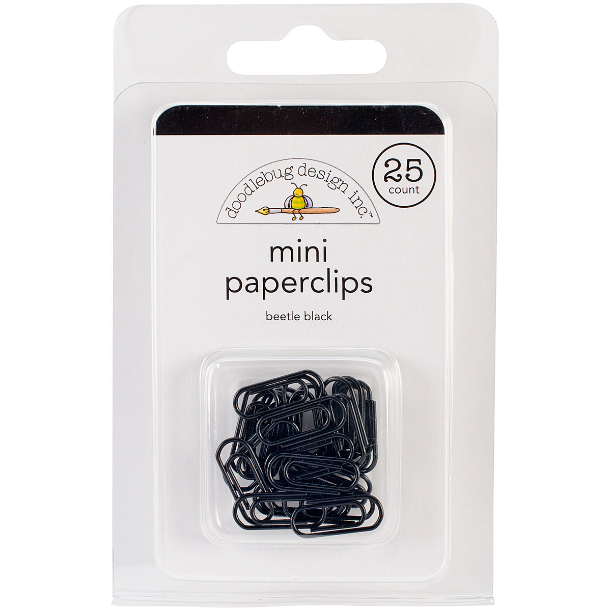 Doodlebug Mini Paperclips 25/Pkg - Beetle Black