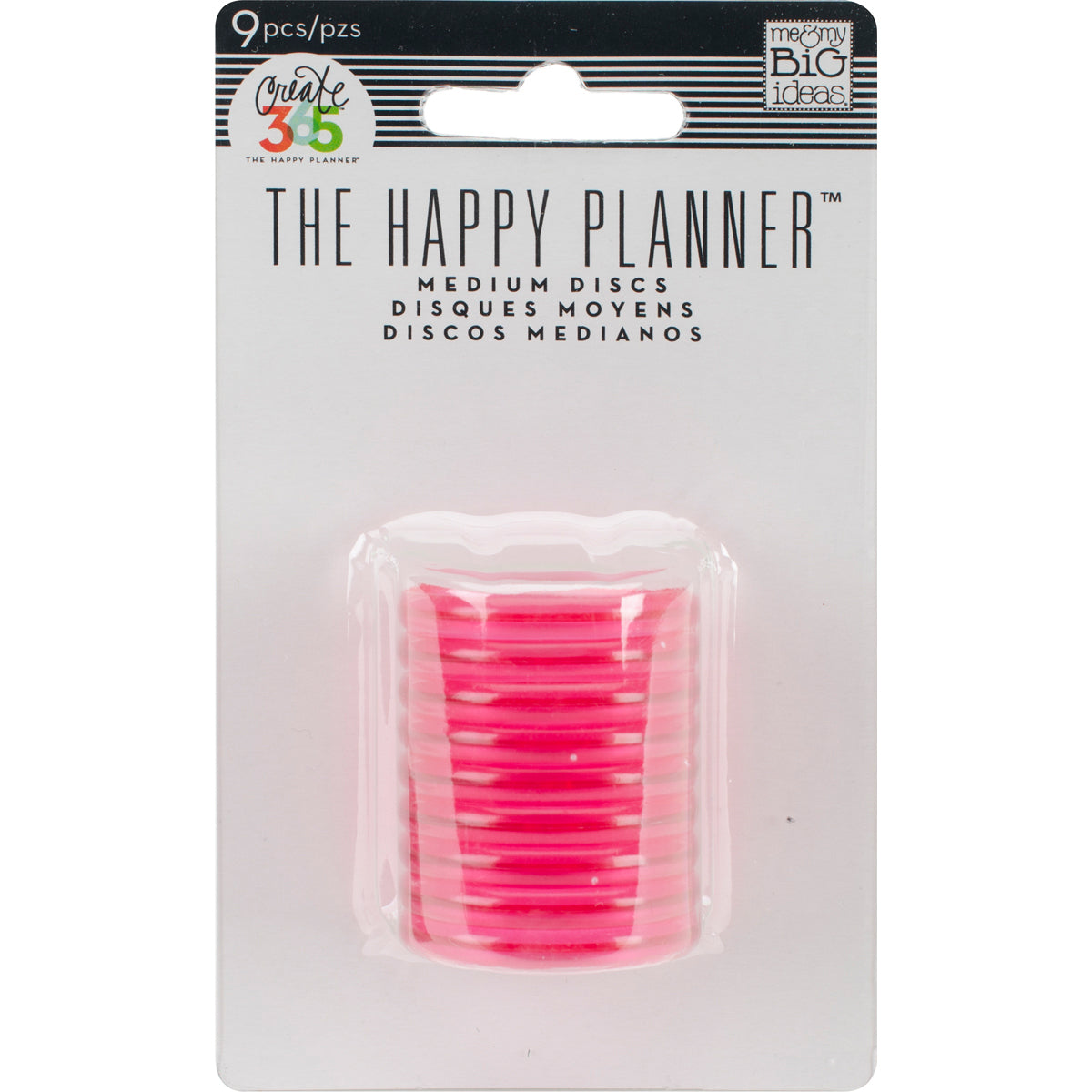 Happy Planner Discs 1.25" 9/Pkg - Clear Hot Pink