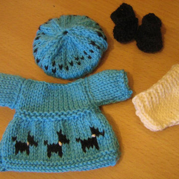 5" Berenguer Scottie Dog Coat Set