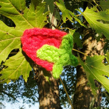 Crochet Strawberry Pin/Hair Clip and Keychain Pattern Bundle