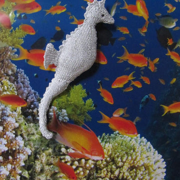 Silver Seahorse Toy