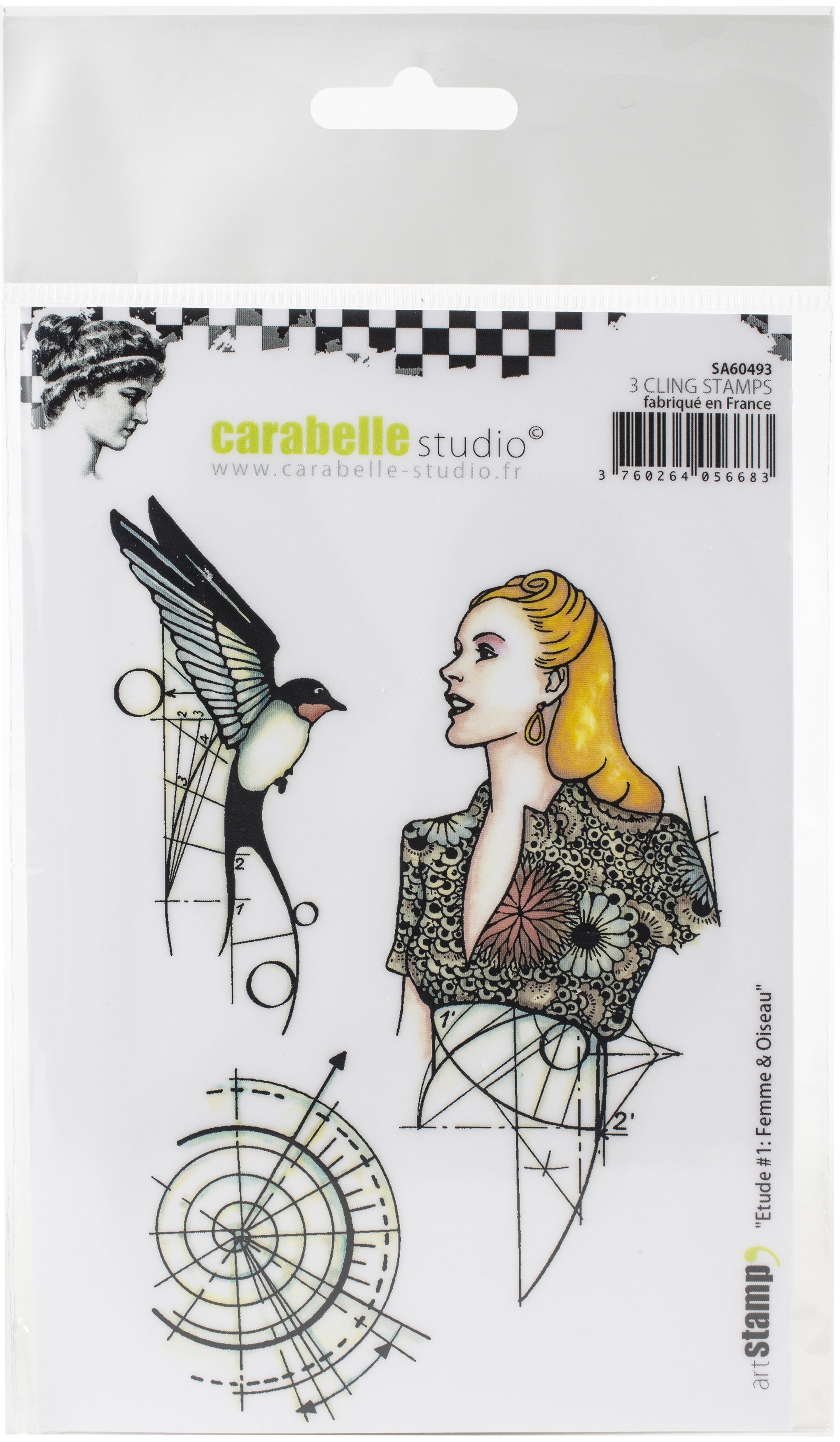 Carabelle Studio Cling Stamp A6 - Etude #1: Girl & Bird