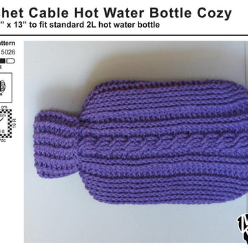 Crochet Cable Hot Water Bottle Cozy (2015026)