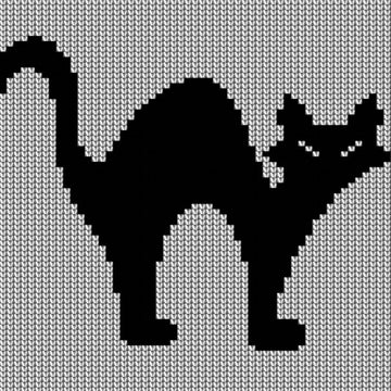 Fun Cat Intarsia Knit Chart