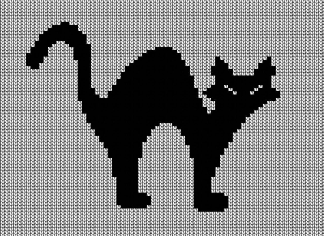 Fun Cat Intarsia Knit Chart